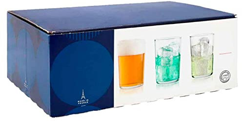 Acan Tradineur - Caja de 6 Vasos Modelo Bodega - 34,5 cl - Fabricado en Vidrio Resistente - Apto para lavavajillas - 6 Uds Totales