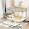 Wyibwy Litera de metal con cama nido con escalera a ambos lados para niños, adolescentes y adultos, fácil de montar, 90 (140) x 200 cm (plata)