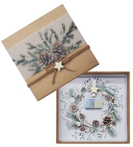 ZauberDeko Geldgeschenk Kraft Banderole Tannenzweig Zapfen Stern PERSONALISIERT Weihnachten
