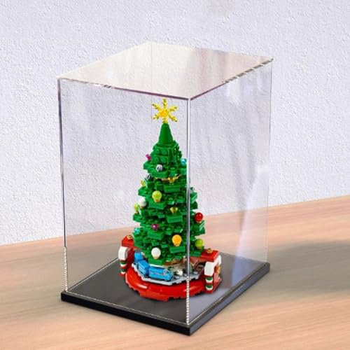 Scatola espositiva in acrilico, compatibile con Lego 40338, kit modello albero di Natale, scatola regalo da collezione, organizer (solo scatola) (stile B)