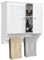 COSTWAY Bathroom Wall Cabinet, Wooden Storage Cupboard with Double Doors, 3-Position Adjustable Shelf & Towel Bar, Wall Mounted Medicine Cabinet Unit for Kitchen, Living Room and Hallway, White