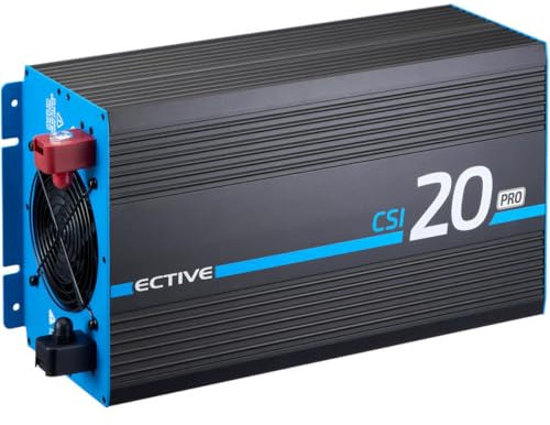 ECTIVE - Wechselrichter 12V auf 230V CSI PRO 20-2000W reine Sinuswelle - Offgrid-Spannungswandler DC/AC Strom mit USB, Überlast- & Überhitzungsschutz, NSV & USV Funktion & Batterieladefunktion bis 30A