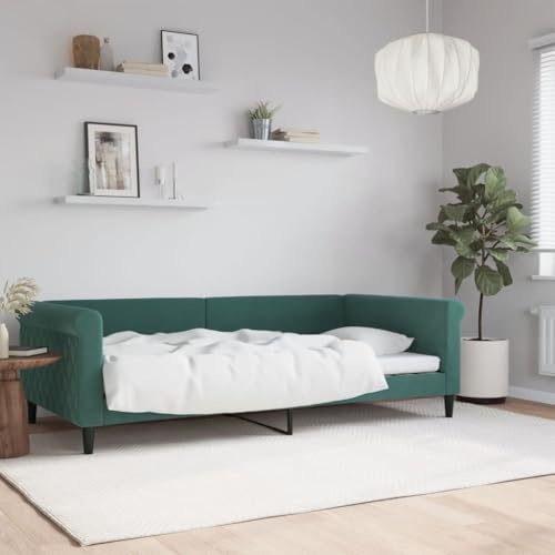Xichuzi Tagesbett Dunkelgrün 100x200 cm Samt, Schlafsofa, Daybed, Bettsofa, Sofa Bed, Sofabett, Schlafcouch, Jugendbett, Bettgestell, Bettcouch - 354253