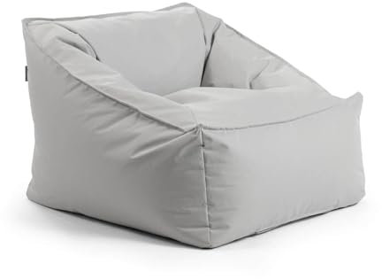 mokebo® Gartensessel 'Der Sunnyboy', Bean Bag mit Füllung oder Outdoor Sitzsack, als Liegekissen, Gartenliege, Relaxliege, Bodenkissen oder Liege in Hellgrau