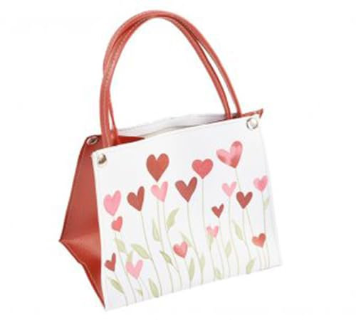 Zelda Bomboniere Tasche aus Kunstleder 13 x 8 x 11 cm Dekoration Dekoration Frühling Ostern (rot)