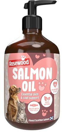 Rosewood Scottish Salmon Oil for Dogs and Cats – Natural, Rich in Omega 3, 6 & 9, Fish Oil Food Supplement for Joint Mobility, Immune Support, Itchy Skin and Healthy Coat (500ml)