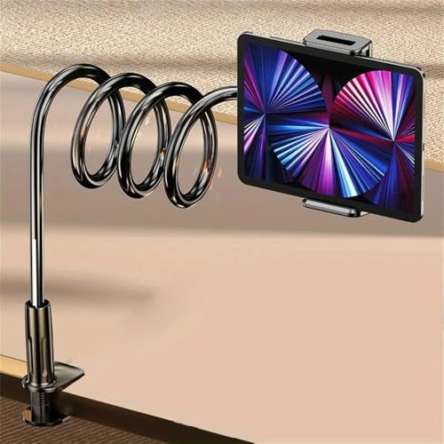 Support de téléphone Portable 70 cm, Appui-tête de lit, Flexible à 360°, Bras Longs, Fixation à Pince pour iPhone, Samsung et 3,5 à 6,7 Pouces, Noir, 80 cm