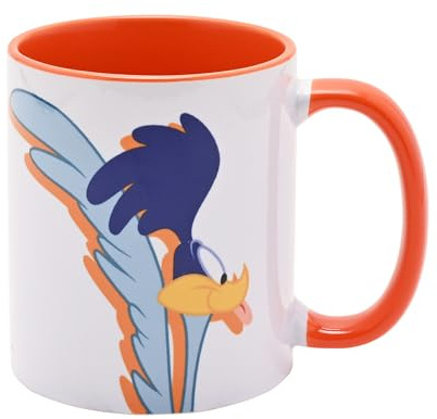 Widdop and Co Looney Tunes Road Runner Ceramic Orange Mug (320ml / 11oz) | Warner Bros Official Merchandise | Funny Novely Cartoon Gift for Adults & Kids | Tea, Coffee & Hot Drinks Drinking Cup