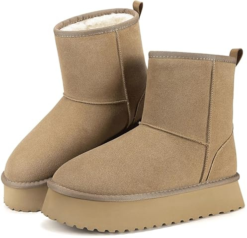 Mishansha Donna Invernali Scarpe da Neve Calde Stivaletti Marrone 39 EU