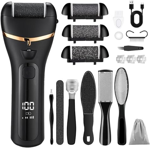 VIBINHO Hornhautentferner Elektrisch, Hornhaut Entfernen fuß Elektrisch, 2 Gear Elektrischer Hornhautentferner, IPX7 Hornhautfeile, Callus Remover für Rissige Fersen