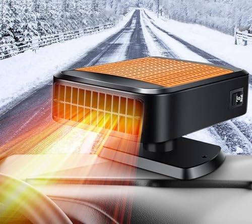 Mupkvy Autoheizung, Tragbare Autoheizung 12V 200W Schnellheizung Defroster 2-in-1-Auto-Windschutzscheiben-Schnellheizung, Autoheizung zum Einstecken in den Zigarettenanzünder fürs Auto