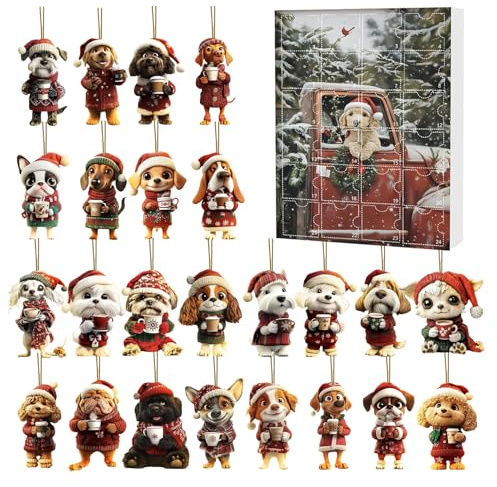 Adventskalender Countdown-Kalender für Hunde - 24 Tage Acryl Charm Set