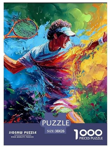 Tennis Jigsaw Puzzle Adult And Children 1000 Jigsaws EduCational Games Home Decoration Rainy Days Fun Activities Birthday Jumbo for Boys And Girls 38x26cm/1000pcs