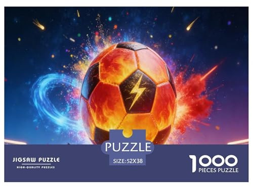 Blazing Soccer 1000 Teile Puzzle Für Erwachsene Und Kinder interessant Erwachsenenpuzzle Geschicklichkeitsspiel Geschenk 52x38cm/1000pcs