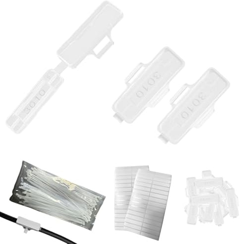 100 Stück Kabelbeschriftung Erkennungsbox Set mit 100 pcs Kabelbinder, Kabel Beschriftung, Kabelbeschriftung Clip, Kabel Beschriftung Clip, für Kennzeichnung Sortierung von Kabeln