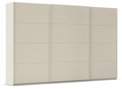 Rauch Möbel KULMBACH, Schwebetürenschrank, Farbe Beige, Breite 360 cm | Kleiderschrank mit Schwebetüren, Schiebetüren, 3-türig, Zubehör Basic, für Schlafzimmer, Jugendzimmer, Garderobe, Flur
