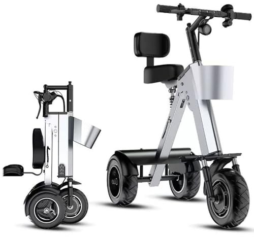 Elektrischer Trike 3-Rad-Roller, 450-W-Motor, abnehmbarer 36-V-Batterie, Rückwärtsfunktion, Schlüsselschalter, 10-Zoll-Reifen