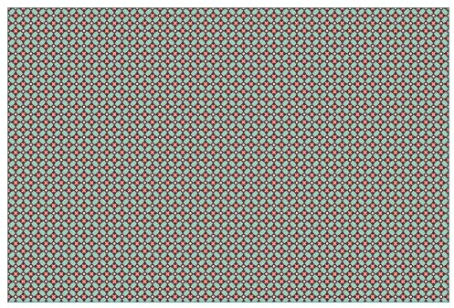 Wallario Küchenrückwand selbstklebend 90 x 60 cm, Motiv: Muster mit Kreuzen, Kreisen und Vierecken, in rot, braun und grün | Spritzschutz abwischbar & pflegeleicht