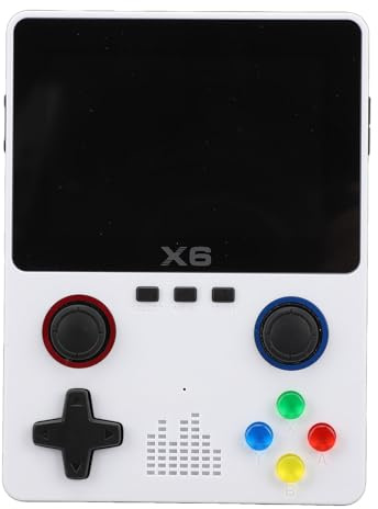 Generic Console di Gioco retrò Portatile con Schermo IPS da 3,5 Scheda di Memoria 32G Doppio Bilanciere 3D per Adulti Bambini 60Hz Gaming MD MAME SMC Emulatore Supporto Uscita TV (WHITE)