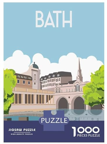England Baths Europe Arch Jigsaw Puzzle 1000 Pieces, Landmark Urban View, 1000 Pieces for Adults, Birthday Gift for Adults, Decorative Artwork, 52x38cm/1000pcs