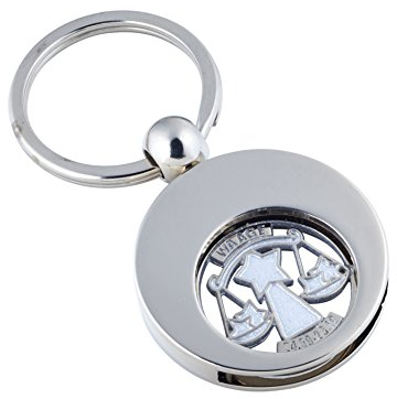 Jadani Hochwertiger Schlüsselanhänger mit Einkaufswagenchip Sternzeichen Waage…