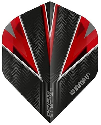 WINMAU Prism Alpha Black & Red Extra Dicke Dart Flights - 1 Sätze pro Packung (3 Flights insgesamt)