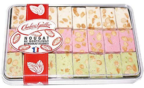 Nougat Chabert et Guillot - Boîte Métal Nougat Tendre Vanille, Framboise, Pistache - 250g