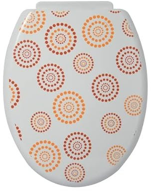 MSV Abattant WC PP Dots Orange & Blanc - Charnières PS