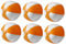 noTrash2003 Set aus 6 Aufblasbare Wasserbälle Strandbälle Beachball Urlaub Beach Strand Pool (Orange)