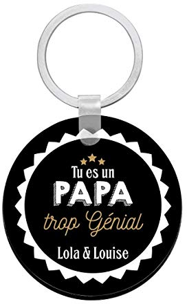 Cadeau papa - Porte clés à personnaliser avec prénons papa trop génial - porte clé papa - cadeau fête des pères