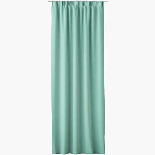 JEMIDI 2X Vorhang Blickdicht 140x250cm - 2er Set Gardine mit Kräuselband Universalband - 100% Polyester Schal lang für Wohnzimmer Schlafzimmer - Mint