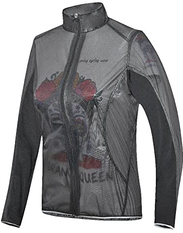 Prolog Damen Fahrrad Regenjacke Extrem Dünn, Wasserdicht, Atmungsaktiv - Transparent Schwarz Größe L