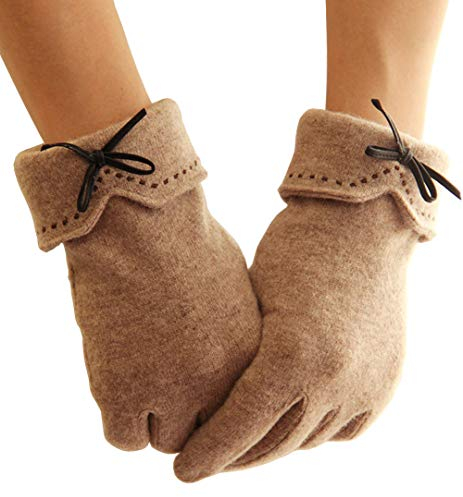 MAKFORT Touchscreen Handschuhe Damen Herbst Winter Damen Cashmere Handschuhe Winterhandschuhe Frauen Handschuhe Beige Rosa Handschuhe