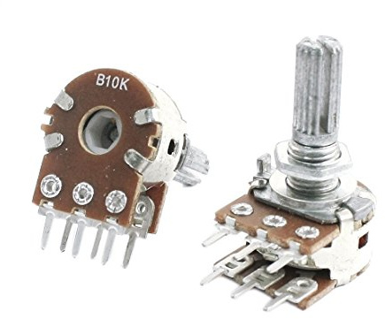 2 Stück B10K Ohm 13 mm Welle auf PCB montiertes Linear Potentiometer
