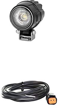Hella 1G0 995 050-001 Arbeitsscheinwerfer - M50 - LED - 12V/24V - 700lm - geschraubt - stehend - Nahfeldausleuchtung + Kabelsatz, Arbeitsscheinwerfer, 2.000 mm Leitung mit Deutsch-Stecker, Schwarz