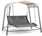 blumfeldt Palermo - Columpio-Tumbona Doble, Estructura de Acero, Toldo poliéster 180 g/m², Superficie 130 x 207 cm, 2 Cojines Altura Regulable, Tejido Transpirable, 4 Patas, Estabilidad, Gris
