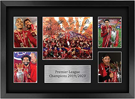 HWC Trading A3 FR Liverpool Premier League Champions 2019/2020 Display Signed Gift FRAMED A3 Printed Autograph Football Gifts Print Photo Picture Display