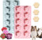 QUMENEY 2 Stück DIY Mini Silikon Hund Katze Tier Pfote Haustier Druck Backform, wiederverwendbare Candy Cookie Schokoladenseifenschalenform für Geschirrspüler