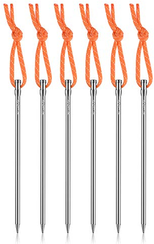 Tentock Titan Camping Heringe Schwerlast Ultraleicht Lange Zeltnägel Outdoor Winddichte Zeltheringe für Garten Wanderungen Bergsteigen (T3-(16.5cm, 6 Stück))