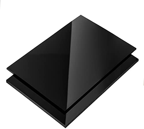 Kunststoffplatte aus Polystyrol, Polystyrolplatte (PS) WEIß und SCHWARZ Verschiedene FORMATE, Stärken: 1-5mm, TOP QUALITÄT, Modelbau, Schilder, Bastelplatte (2 Stück | 20 x 30cm, 2mm SCHWARZ)