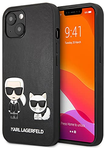 KARL LAGERFELD Apple iPhone 13 Mini Karl and Cat Hard Case Cover Schutzhülle Schwarz, KLHCP13SPCUSKCBK