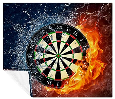 Darts On Fire Wasser-Fleecedecke – weich leicht Plüsch gemütlich – perfekt für Bett, Sofa, Couch, Reisen, Camping, 149,9 x 199,9 cm