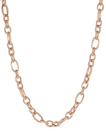 Happiness Boutique Damen Figarokette Chunky Oval Gliederkette Frauen Edelstahlschmuck in Rosegold Farbe