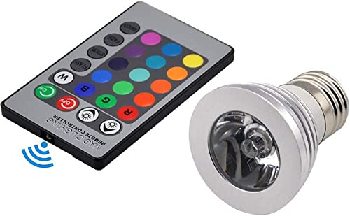 Professional-Elec Pro Magic 16-Colour Remote Controlled LED Light Bulb | E27 Base | 4 Modes: Flashing, Strobe, Fading & Smooth Lighting + Static & Brightness Control