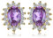 JewelryPalace Prinzessin Diana Kate Middleton 1.1ct Echt Amethyst Ohrstecker Silber 925 Damen,Lila Schmuck Set, Ohrringe Silber Edelstein Mädchen, Ohrstecker Silber mit Stein Frauen Geschenk Vergoldet