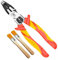 LAOA Insulated Needle Nose Pliers Wire Stripper Electrician's Pliers for Wire Stripping,Cutting Wire, Cutting,Clamping,Multifunctional Hand Tools with 2pcs Brushes(LA322108)