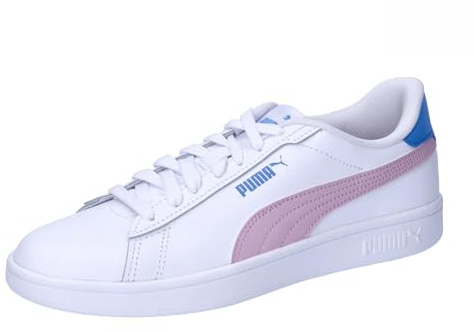 Puma Unisex Youth Puma Smash 3.0 L Jr Sneakers, Puma White-Grape Mist-Blue Skies, 36 EU