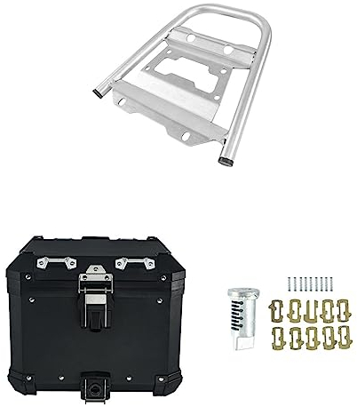 Motorrad Gepäckträger Motorrad 40L/45L Top Case Schwanz Box Halterung 32L Packtaschen Satteltasche Gepäckträger Für CB400X CB400 CB 400 X 400CB 2021 Motorrad Gepäckauflage ( Größe : 45L BK Top and Rac