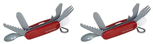 Victorinox Theo Klein 2805 Schweizer Taschenmesser I Spielzeug-Taschenmesser für Kinder mit 6 Werkzeugen und Besteck I Spielzeug für Kinder ab 3 Jahren (Packung mit 2)