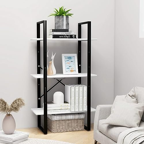 Homgoday Aufbewahrungsregal, weiß, 60 x 30 x 105 cm, mehrschichtiges Holz, Regal für Garage, Regale für Garage, Regale für Keller, robust